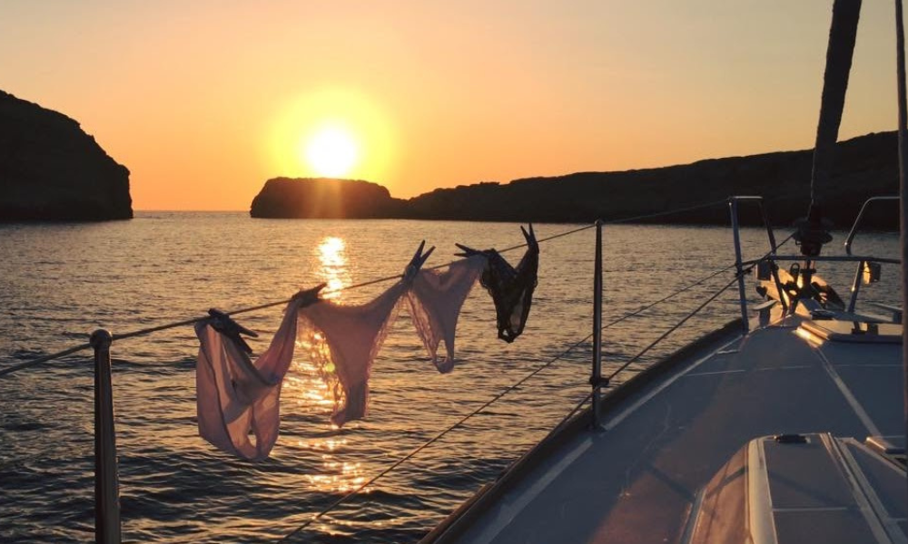 Sunset aboard Greg Berryman's SY Alegria in Goza. Malta