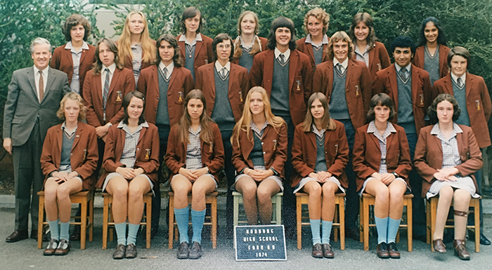 Greg Berryman and his 1974 graduation class at Koonung Secondary College