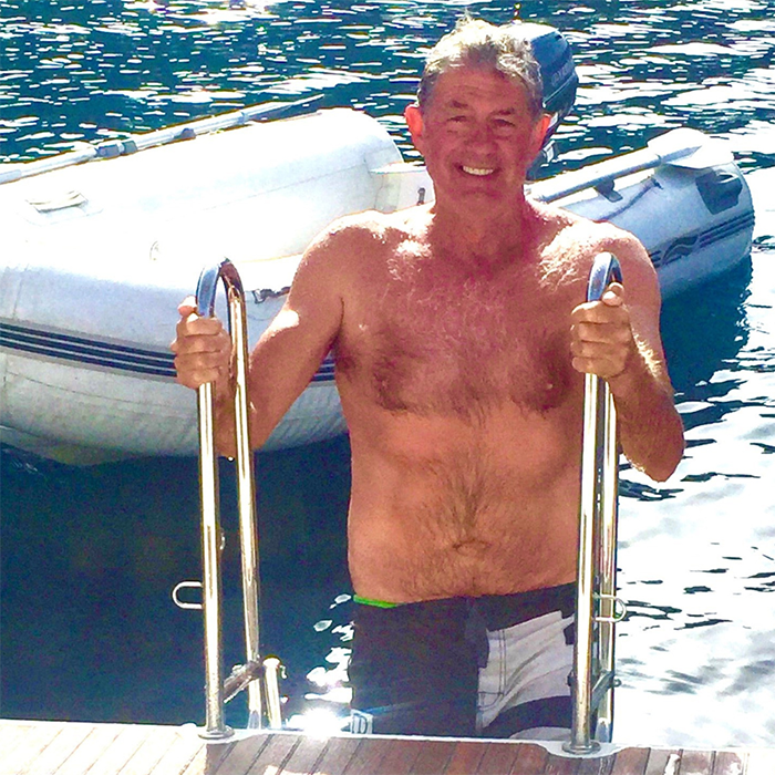 Greg Berryman coming aboard his boat SY Alegria (2021)