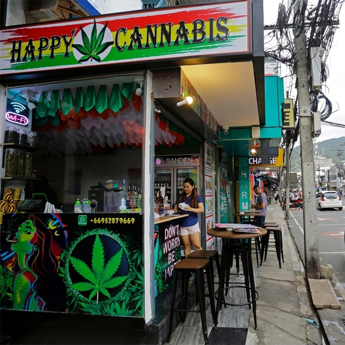 Greg Berryman on Koh Lanta visiting a cannabis cafe