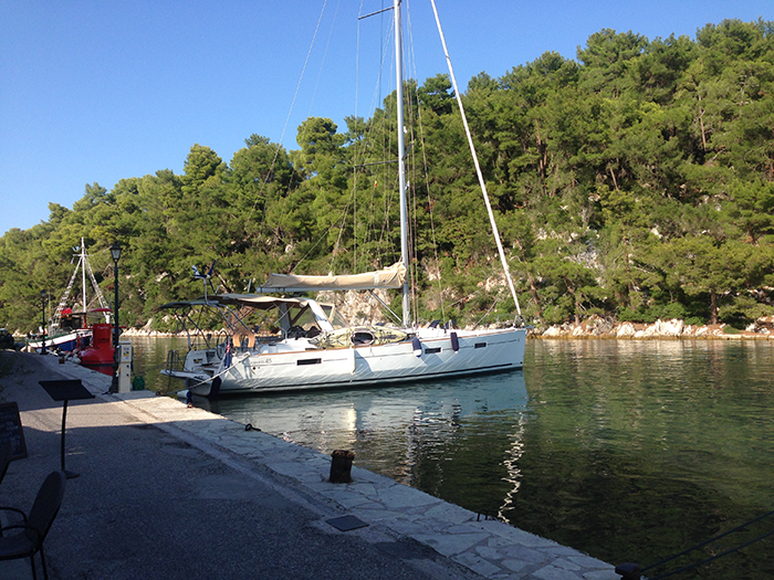 SY Alegria moored at Gaios on Paxos