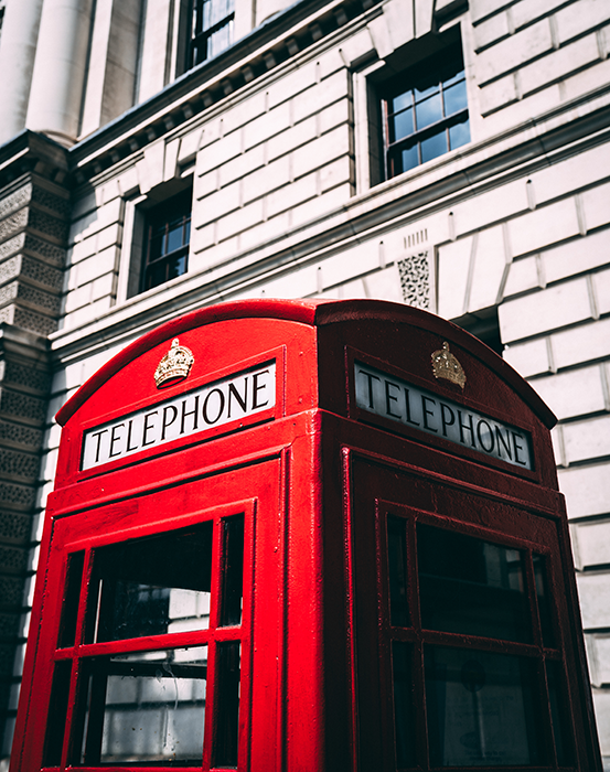 telephone booth in london england